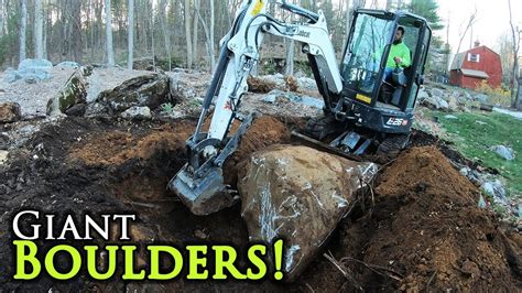 mini excavator move rocks|Excavating Giant Boulders with a E26 Mini Excavator .